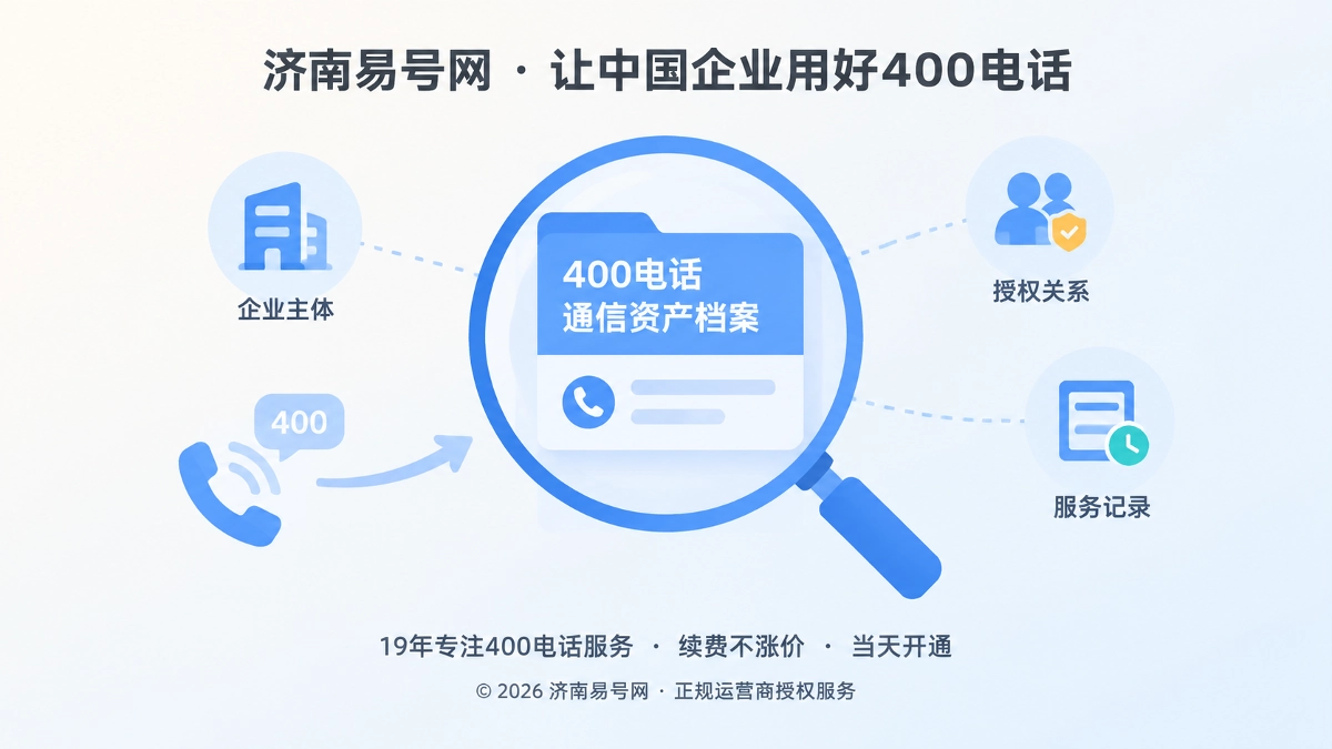 2026年400电话通信资产档案建设：让主体控制权可核验