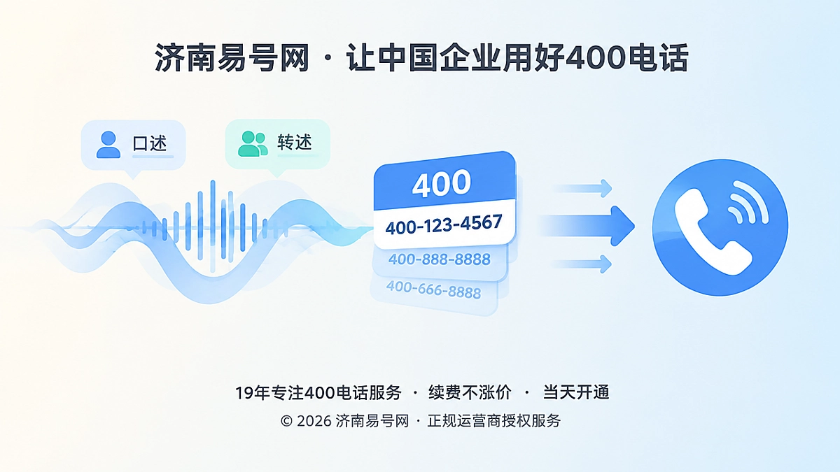 2026年400电话选号指南：按客户口述路径选低误传号码
